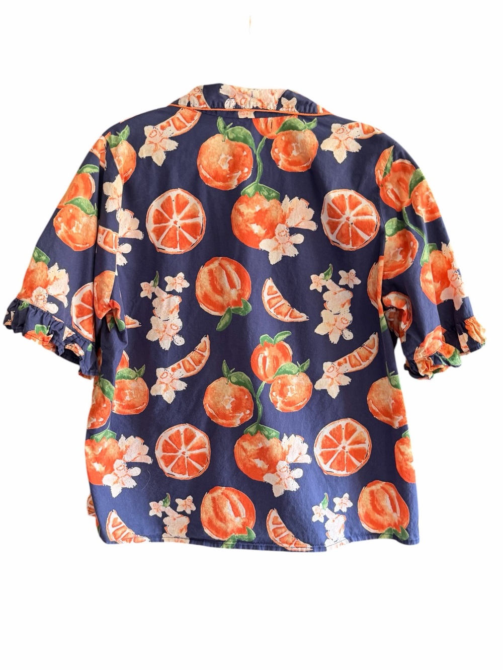 THEIR NIBS Cotton Pajamas Shorts and Top Set Blue Orange Fruit L - Picture 4 of 14